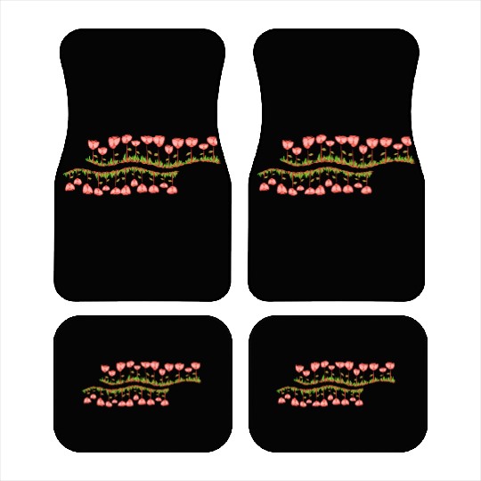 nature line wave grass flowers Car Mats