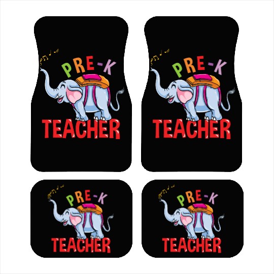 Back To School Elephant Pre-K Teacher Car Mats