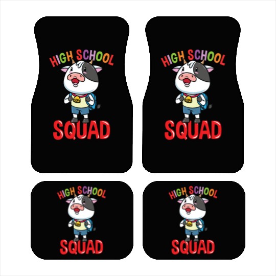 Cow Back To School High School Squad Car Mats