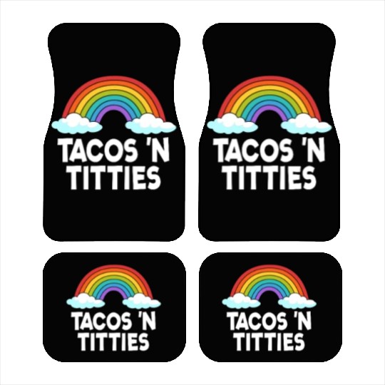 Tacos N Titties Rainbow Lesbian Funny LGBT Car Mats