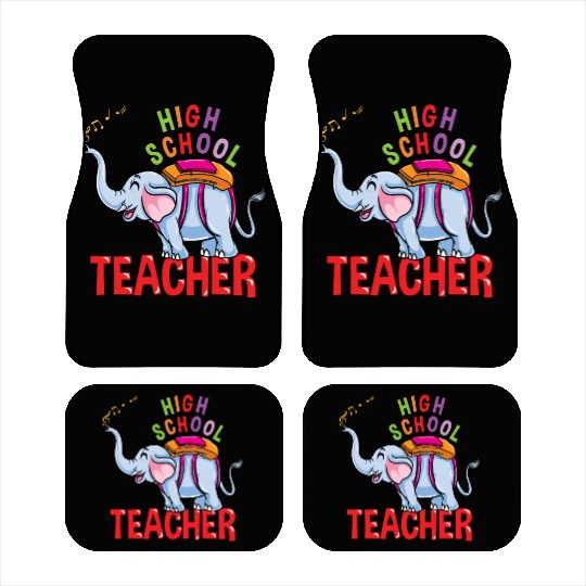 Back To School Elephant High School Teacher Car Mats