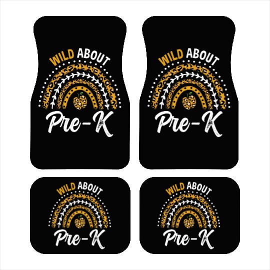 Wild About Pre-K Teacher Rainbow Car Mats