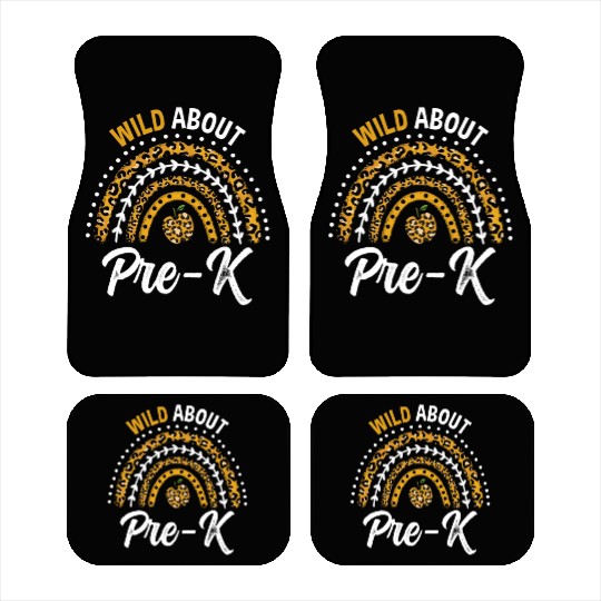 Wild About Pre-K Teacher Rainbow Car Mats