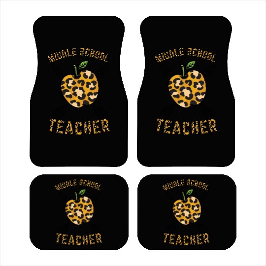 Middle School Teacher Leopard Print Car Mats