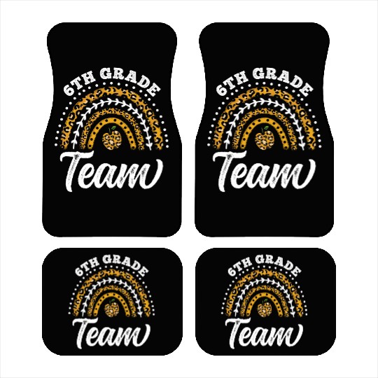 6th Grade Team Leopard Rainbow Back To School Car Mats