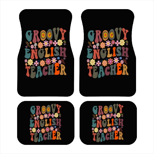 Groovy English Teacher retro Back To School Car Mats