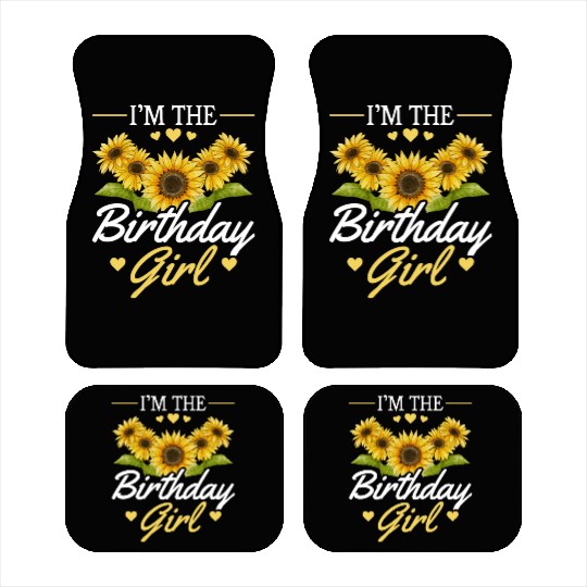 Birthday Girls Sunflower Girl Flower Car Mats