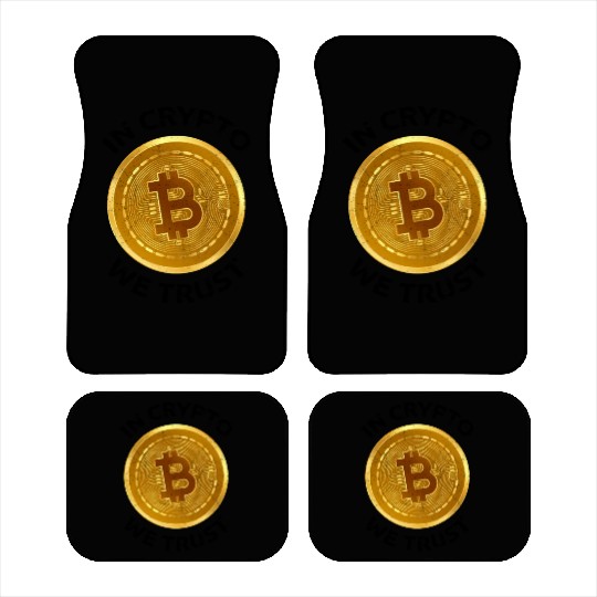 In Crypto We Trust Large Bitcoin Coin Design Tradi Car Mats