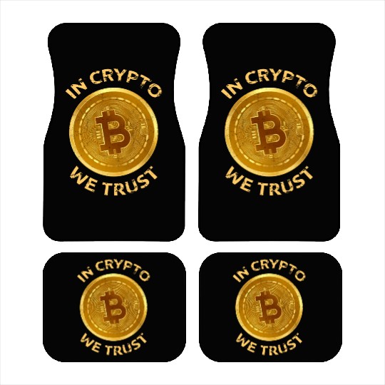 In Crypto We Trust Large Bitcoin Coin Design Tradi Car Mats
