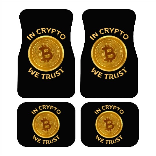 In Crypto We Trust Large Bitcoin Coin Design Tradi Car Mats
