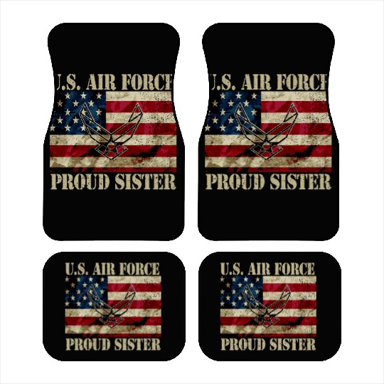 Proud Air Force Sister Military Veteran Pride Us F Car Mats