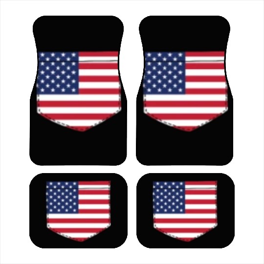 America flag in a shape of a pocket Car Mats