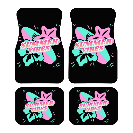 Summer Vibes - Beach, surf, hibiscus and starfish Car Mats