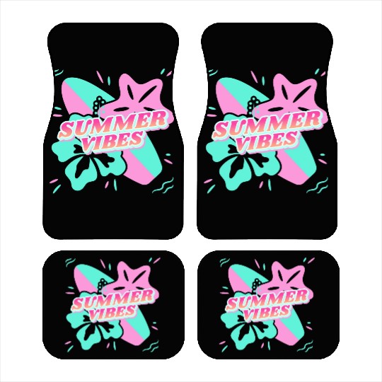 Summer Vibes - Beach, surf, hibiscus and starfish Car Mats