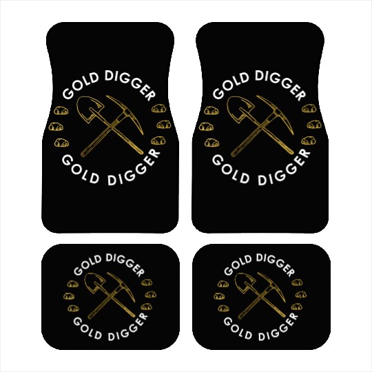 Gold Digger Gold Miner Hammer Shovel Gold Panning Car Mats
