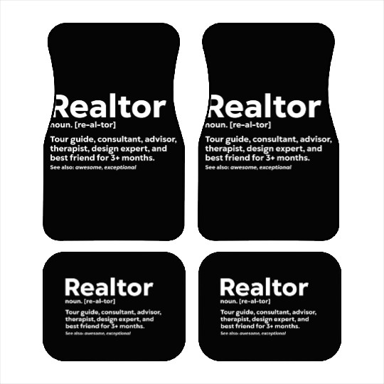 Funny Realtor Definition Real State Agent Car Mats