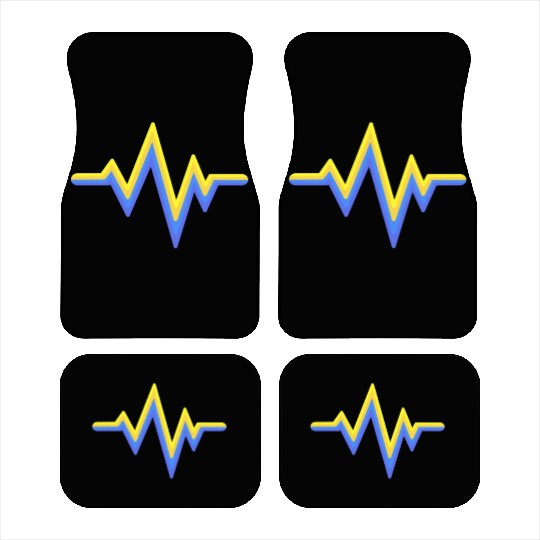 Yellow Blue Heartbeat World Down Syndrome Car Mats