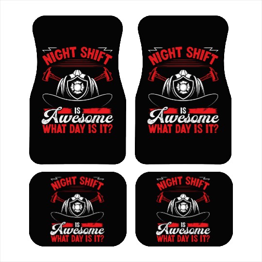 Night Shift Firefighter Volunteer Fire Hose Car Mats
