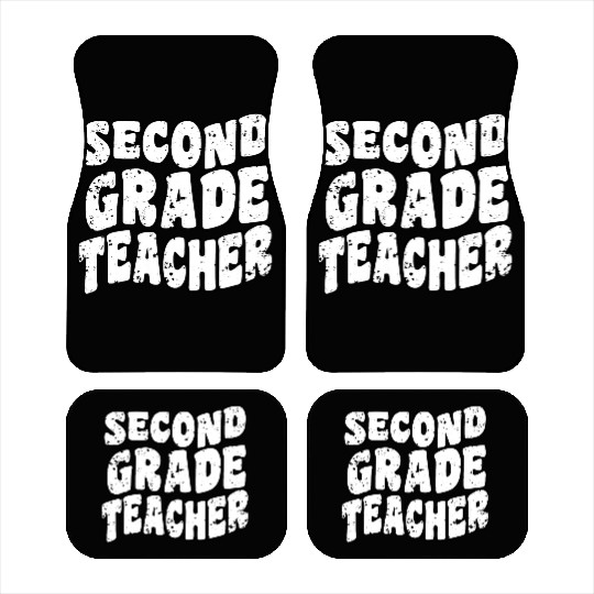 Retro Groovy Second Grade Teacher Back To School Car Mats