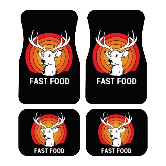Retro Deer Hunting Funny Hunter Fast Food Deer Car Mats