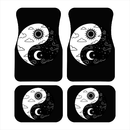 Sun and Moon Yin Yang for Yin Yang Art Lover Car Mats