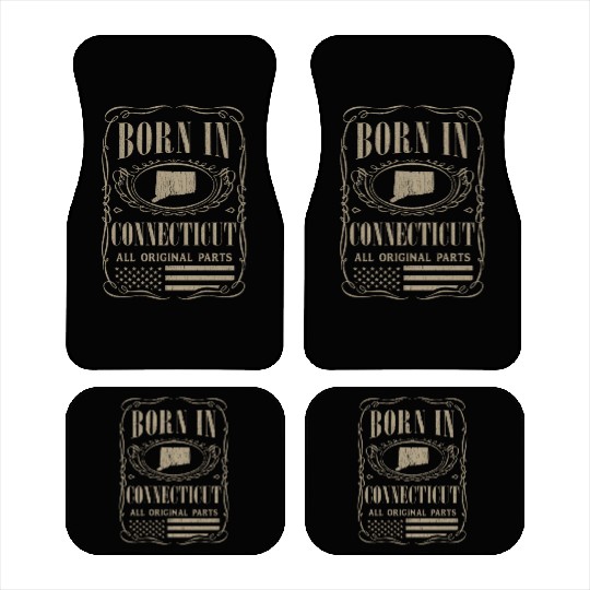 Vintage America US States Born Connecticut Car Mats