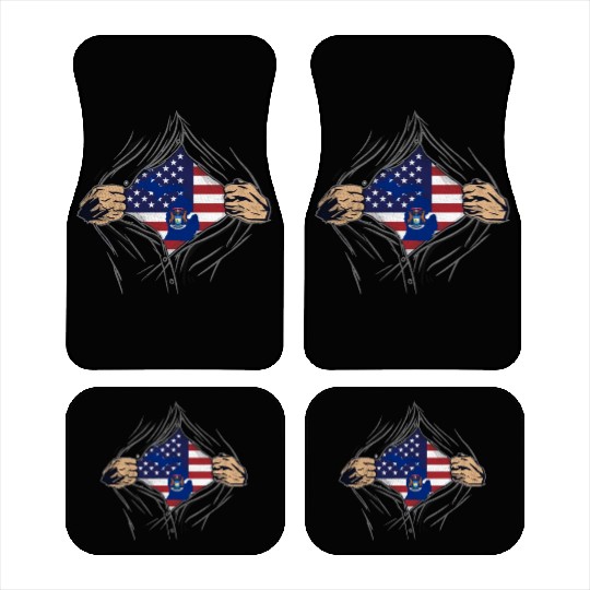 Rip Reveal America State Flag Michigan Car Mats