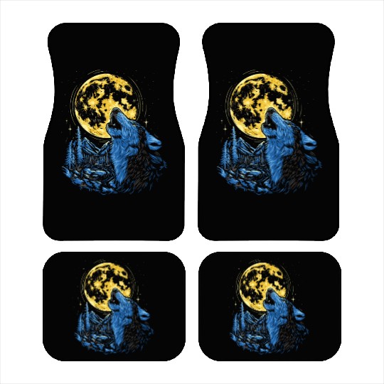 Wolf Moon Forest Wolves Nature Nature Liever Full Car Mats