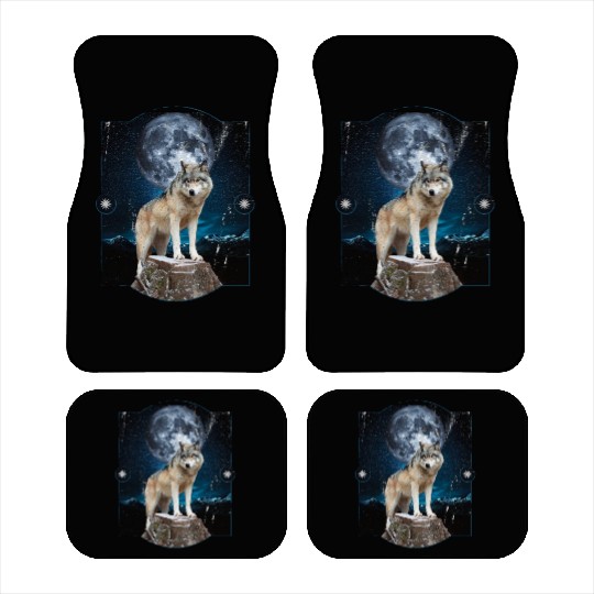 Wolf Moon Forest Wolves Nature Nature Liever Full Car Mats