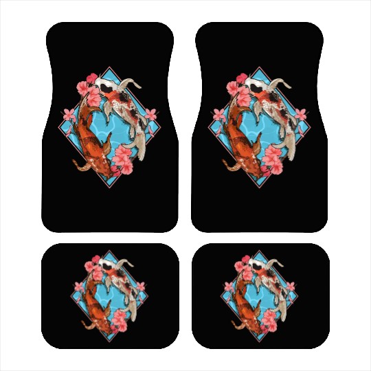 Cherry Blossom Nishikigoi Japanese Fish Koi Carp Car Mats