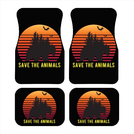 Save The Animals Earth Day Car Mats