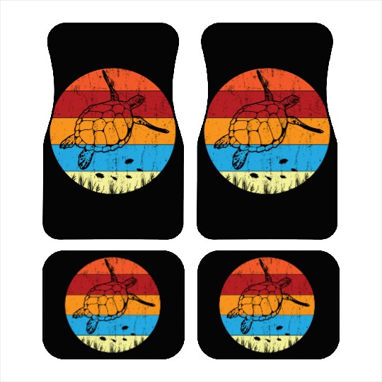 Retro Sea Turtle For Turtle Lover Car Mats