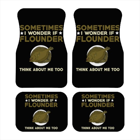 Funny Flounder Fishing Quote Car Mats