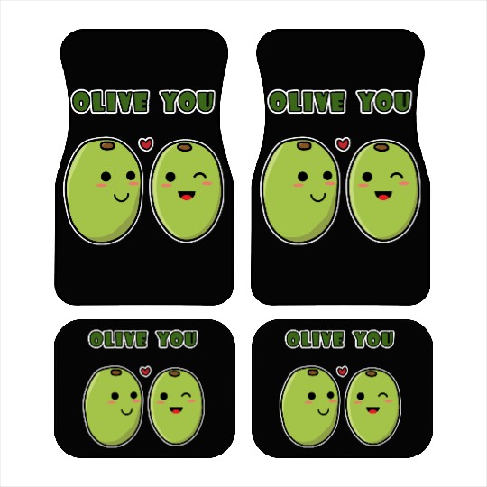 Kawaii Olive You for funny quote lover Car Mats