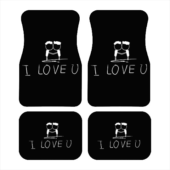 i love you gay couple Car Mats