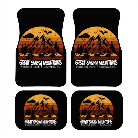 Great Smoky Mountains Cherokee Nc Vintage Souvenir Car Mats
