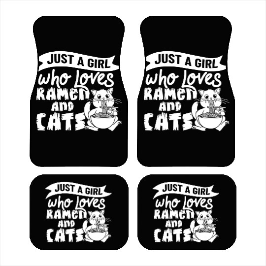 Ramen Cat Bowl Chicken Noodle Soup Japanese Car Mats