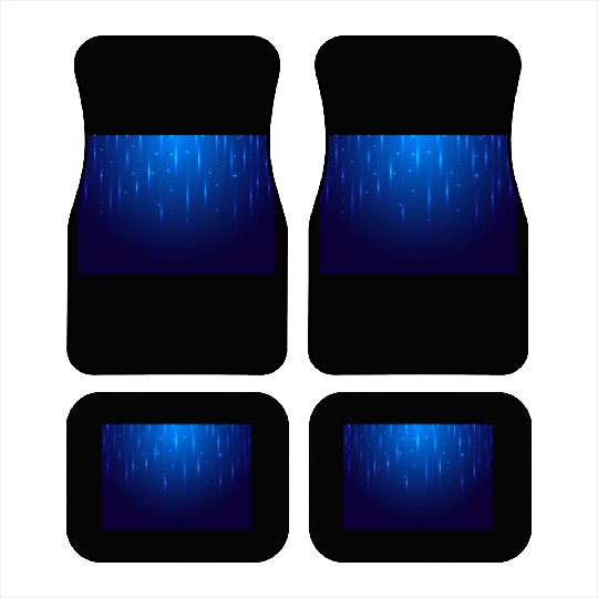 Navy Blue Glowing Neon Dots Car Mats