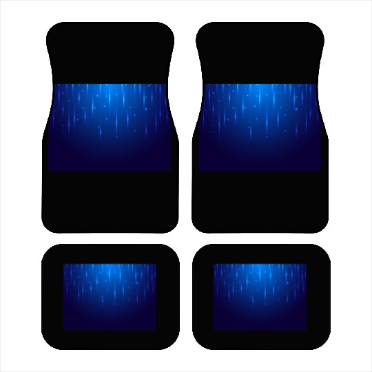 Navy Blue Glowing Neon Dots Car Mats