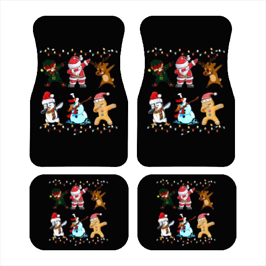 Funny Cute Dabbing Santa Elf Friends Christmas Mem Car Mats
