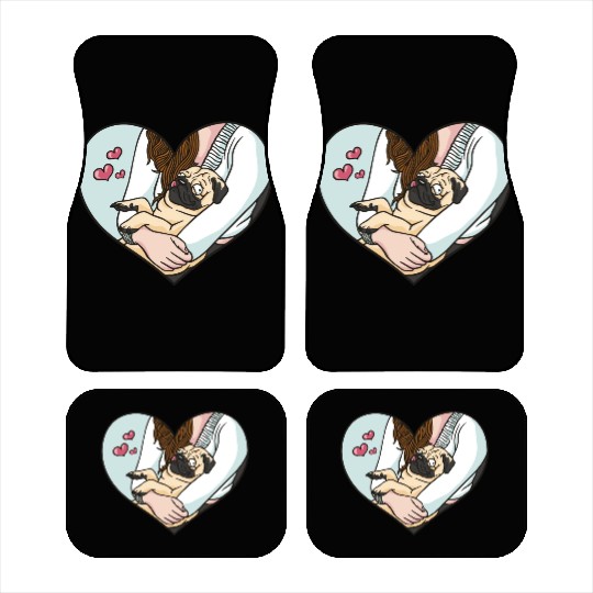 Funny lovely pug puppy Funny lovely pug puppy gift Car Mats