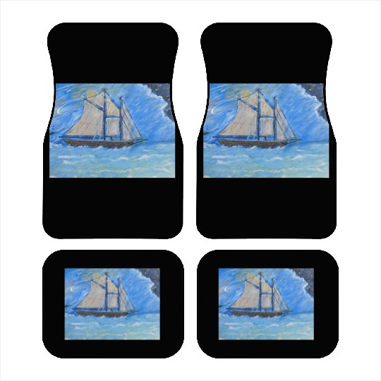 DSCN2921 schooner, rainy night, sail boat, stormy, Car Mats