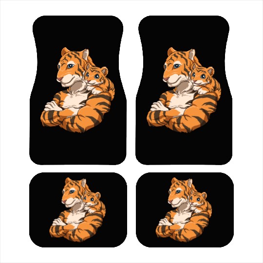 Strong Tiger with Tiger Kid for a Tiger lovers Car Mats