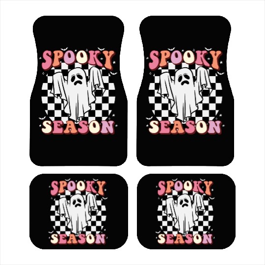 Spooky Season Halloween Vintage Text Design Car Mats