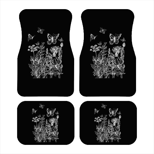 Wildflower Butterfly Women Flower Gardening Car Mats