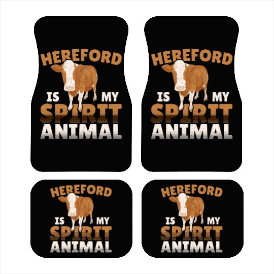Hereford Is My Spirit Animal Hereford Cattle Cow Car Mats