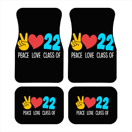 Senior High School Peace Love Class Of 2022 Car Mats