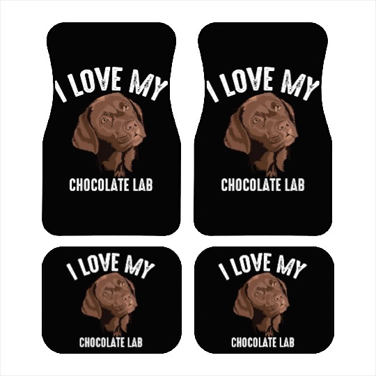 Cool I Love My Chocolate Lab Funny Brown Labrador Car Mats