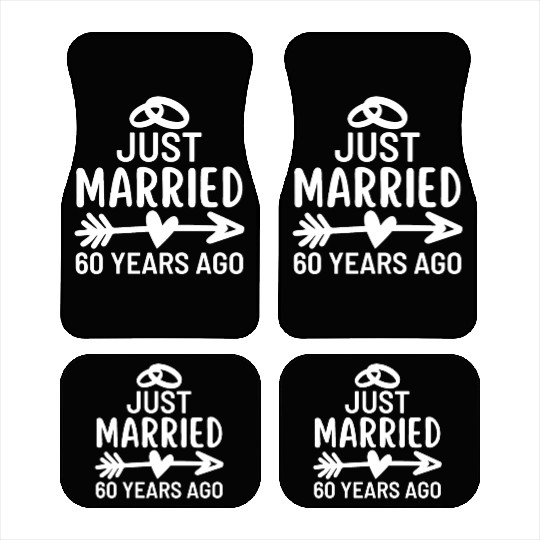 Just Married 60 Years Ago Wedding Anniversary Car Mats