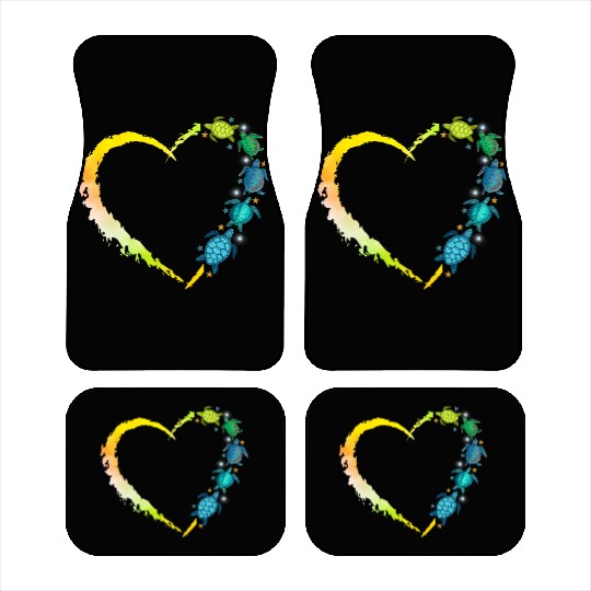 Sea Turtle Heart Animal Lover Car Mats